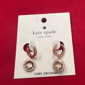 Kate Spade Clear Rose Gold Earrings -NWT